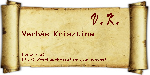 Verhás Krisztina névjegykártya